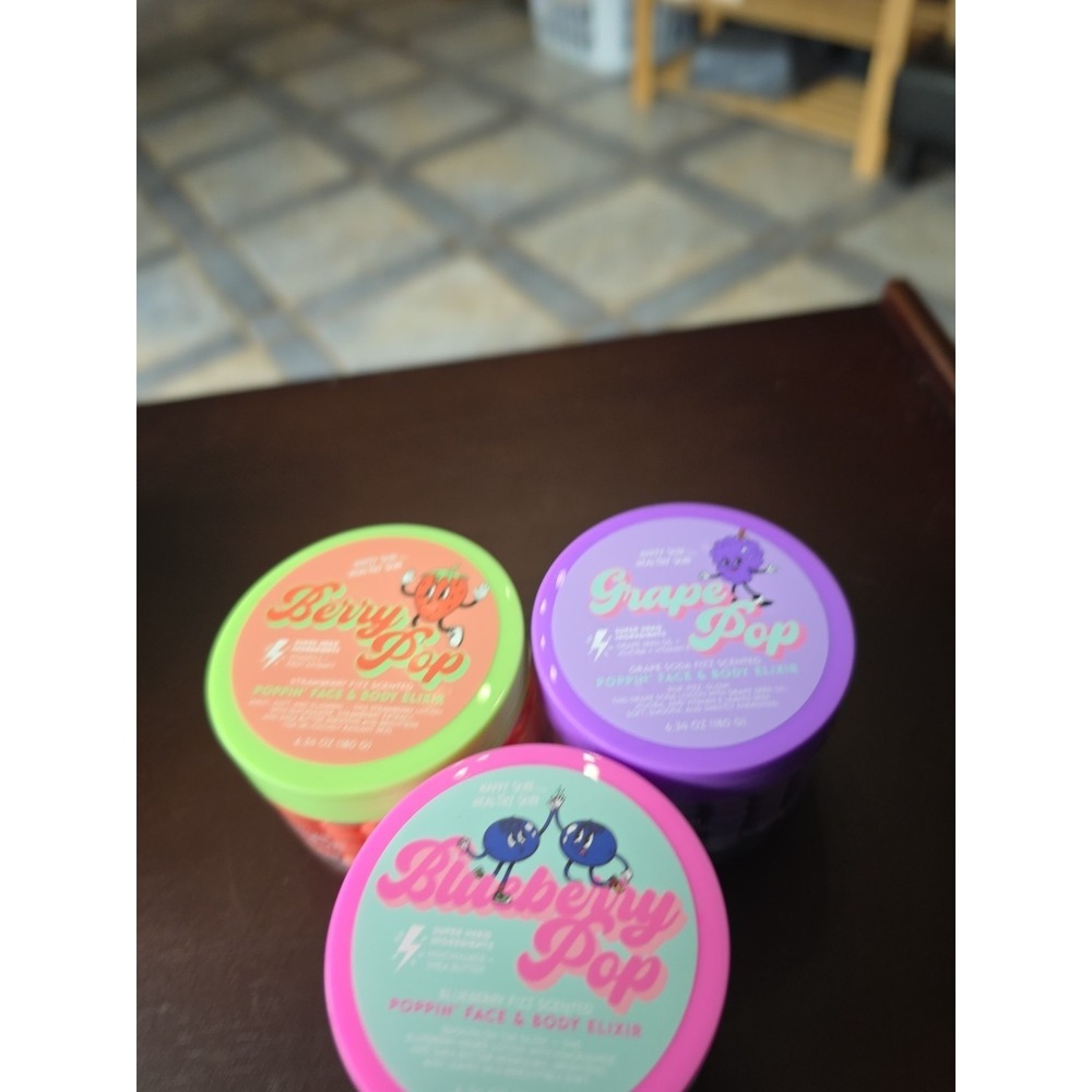 NEW-Happy Skin Healthy Skin SET Of 3 Poppin' Face & Body Elixir